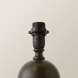 ValueLights Anthony Candlestick Metal Squat Ball Table Lamp Base in Brown - thumbnail 4