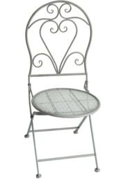 Glamhaus Metal Bistro 3 Piece Set Patio Garden Furniture Antique Grey - thumbnail 3