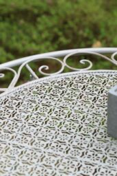 Glamhaus Metal Bistro 3 Piece Set Patio Garden Furniture Antique Grey - thumbnail 6
