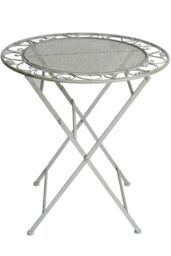 Glamhaus Metal Bistro 3 Piece Set Patio Garden Furniture Antique Grey - thumbnail 2