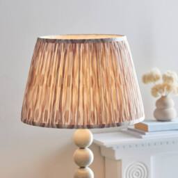 Netlighting Higgledy Gloss Almond White Floor Lamp Fabric Ikat Shade 35cm E27 - thumbnail 3