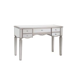 Melody Maison Large Mirrored Dressing Table - Tiffany Range in Metallic Silver