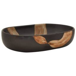 Berkfield Home Countertop Basin Black Oval 59x40x14 cm Ceramic - Size: 59 x 40 x 14 cm