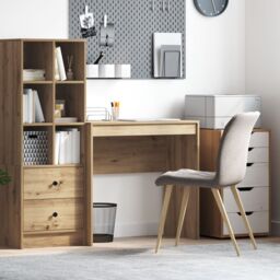 Berkfield Home Writing Desk Artisan oak Engineered wood 80 x 40 x 76 cm in Brown