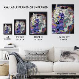 "Artery8 The Virgin Maiden Colourful Painting Wall Art Print Gustav Klimt - Size: W18"" x H24""" - thumbnail 3
