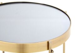 Orsina Silver Mirror Tall Side Table, Contemporary Mirrored Glass Table, Slim Tubular Chrome Legs, Luxe Side Table in Black - thumbnail 4