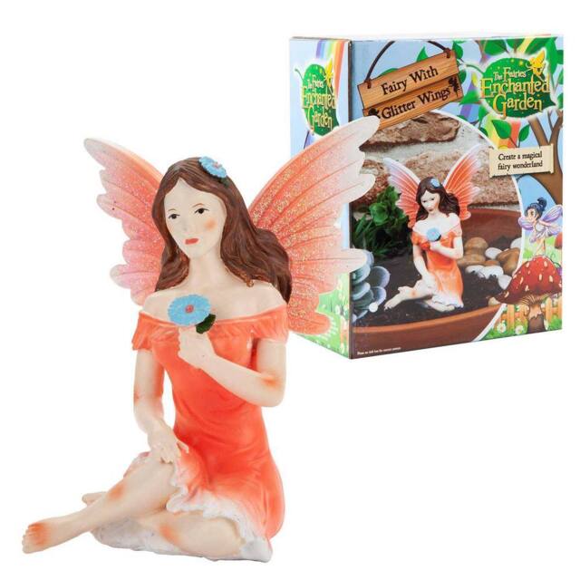 VFM e-Store Sitting Pink Glitter Fairy - Enchanted Garden - image 1