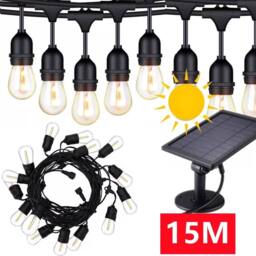 EONLION 15M Solar S14 Festoon String Lights in Black - Size: 100 cm - thumbnail 1