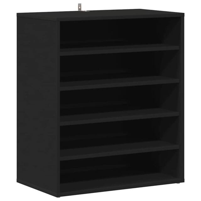 Berkfield Home Shoe Cabinet Black 60x35x70 cm Engineered Wood - Size: 60 x 35 x 70 cm - image 1