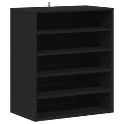 Berkfield Home Shoe Cabinet Black 60x35x70 cm Engineered Wood - Size: 60 x 35 x 70 cm - thumbnail 1