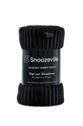 Dyzi Large Supersoft Ribbed Fleece Throw Blanket 200 x 240cm in Black - Size: 200 cm x 240 cm - thumbnail 2