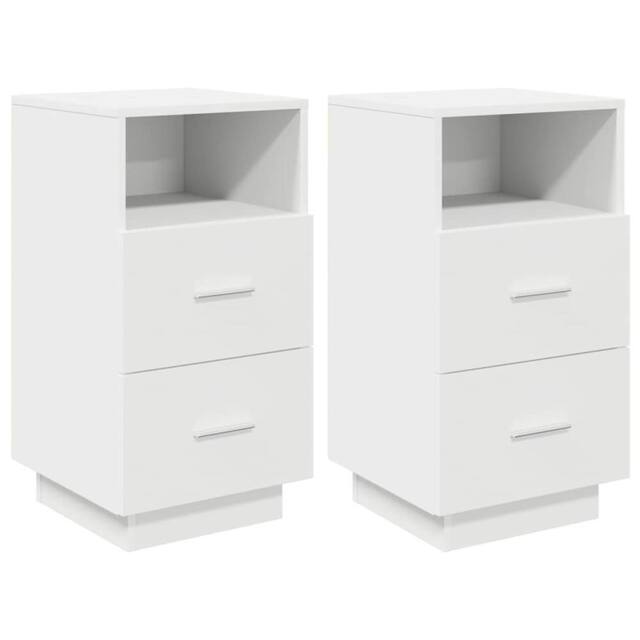 Berkfield Home Bedside Cabinets 2 pcs with 2 Drawers White 36x36x68 cm - Size: 36 x 36 x 68 cm - image 1