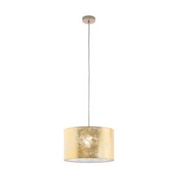 Loops Pendant Ceiling Light Colour Champagne Shade Gold Fabric Bulb E27 1x60W