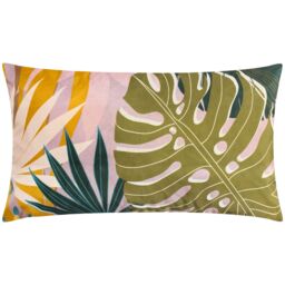 Furn Leafy Palm Rectangular Water & UV Resistant Outdoor Cushion in Light Pink - thumbnail 2