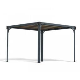 Palram Milano 3000 Garden Gazebo - Polycarbonate - L309 x W309 x H225 - Grey - thumbnail 1
