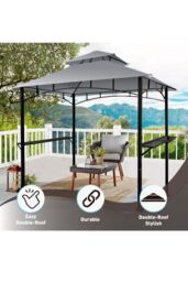 Groundlevel Premium Outdoor BBQ Gazebo in Grey - thumbnail 6