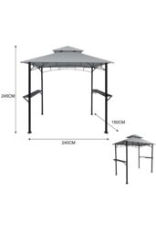 Groundlevel Premium Outdoor BBQ Gazebo in Grey - thumbnail 2