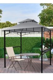 Groundlevel Premium Outdoor BBQ Gazebo in Grey - thumbnail 7