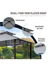 Groundlevel Premium Outdoor BBQ Gazebo in Grey - thumbnail 3