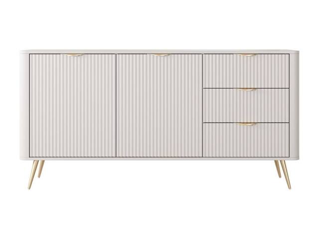 Vente-unique 2 - Door & 3 - Drawer MDF Sideboard - Beige & Gold - ELONARIA - image 1