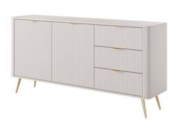 Vente-unique 2 - Door & 3 - Drawer MDF Sideboard - Beige & Gold - ELONARIA - thumbnail 6