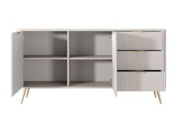 Vente-unique 2 - Door & 3 - Drawer MDF Sideboard - Beige & Gold - ELONARIA - thumbnail 7