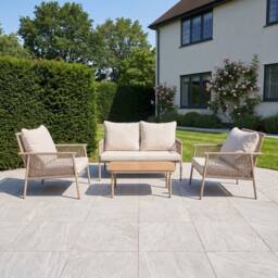 Artemis Home Verano Outdoor Rope Conversation Set in Cream - thumbnail 3