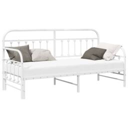 Berkfield Home White Daybed Frame with Trundle White 75x190 cm Steel - thumbnail 1