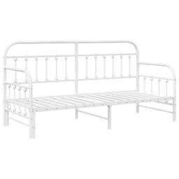 Berkfield Home White Daybed Frame with Trundle White 75x190 cm Steel - thumbnail 3