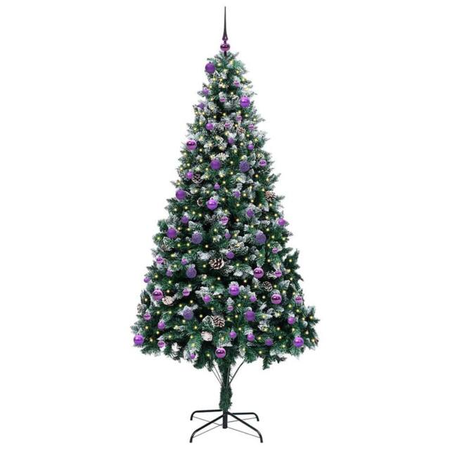 Berkfield Home Beautiful Artificial Christmas Tree with 300 LEDs with Stand Gree in Green - image 1
