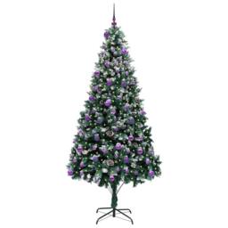 Berkfield Home Beautiful Artificial Christmas Tree with 300 LEDs with Stand Gree in Green - thumbnail 1
