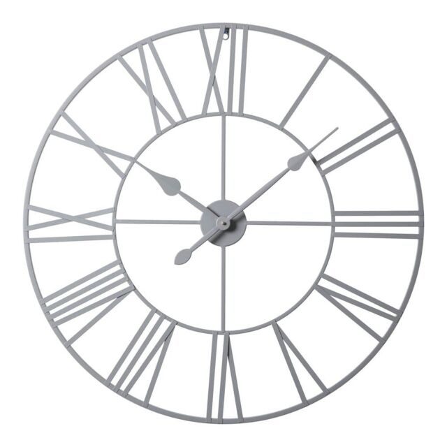 Home Garden Direct EOS - Skeleton Wall Clock with Roman Numerals - 80x80cm in Grey - Size: 80x80 cm - image 1