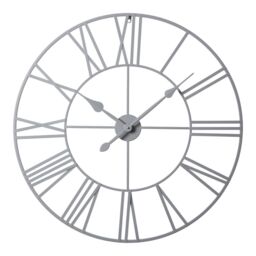Home Garden Direct EOS - Skeleton Wall Clock with Roman Numerals - 80x80cm in Grey - Size: 80x80 cm - thumbnail 1
