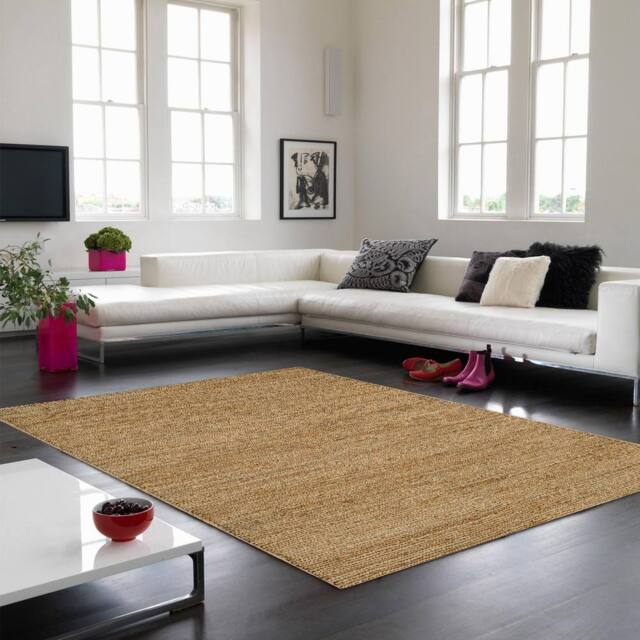 The Rug Shop UK Handmade Modern Plain Easy To Clean Stain-Resistant Area Rug in Beige - Size: 160 cm x 230 cm - image 1