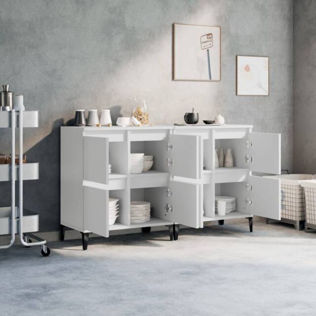 Berkfield Home Sideboards 2 pcs White 60x35x70 cm Engineered Wood - Size: 60 x 35 x 70 cm - image 1