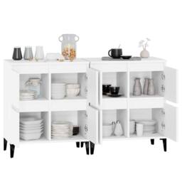 Berkfield Home Sideboards 2 pcs White 60x35x70 cm Engineered Wood - Size: 60 x 35 x 70 cm - thumbnail 5