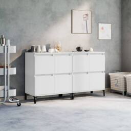 Berkfield Home Sideboards 2 pcs White 60x35x70 cm Engineered Wood - Size: 60 x 35 x 70 cm - thumbnail 2