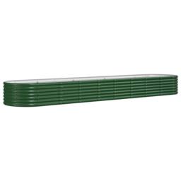 Berkfield Home Garden Raised Bed Powder-coated Steel 368x80x36 cm Green - Size: 368 x 80 x 36 cm - thumbnail 3