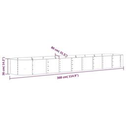 Berkfield Home Garden Raised Bed Powder-coated Steel 368x80x36 cm Green - Size: 368 x 80 x 36 cm - thumbnail 6