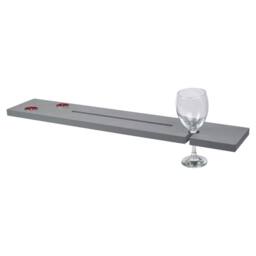 Havendro Grey Wood Bath Tub Rack Caddy Bathroom Shelf Glass Holder - thumbnail 5