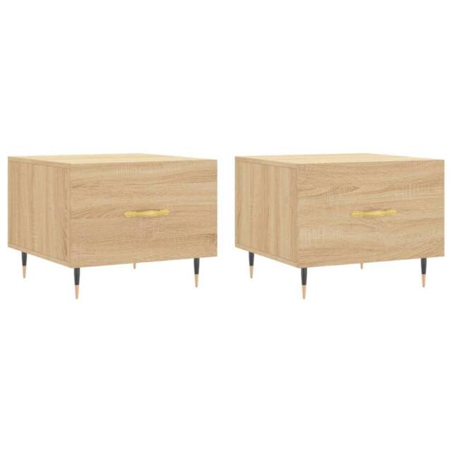 Berkfield Home Coffee Tables 2 pcs Sonoma Oak 50x50x40 cm Engineered Wood in Light Brown - Size: 50 x 50 x 40 cm - image 1