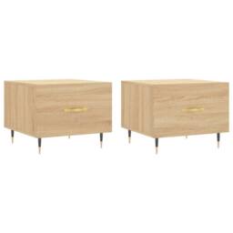 Berkfield Home Coffee Tables 2 pcs Sonoma Oak 50x50x40 cm Engineered Wood in Light Brown - Size: 50 x 50 x 40 cm - thumbnail 1