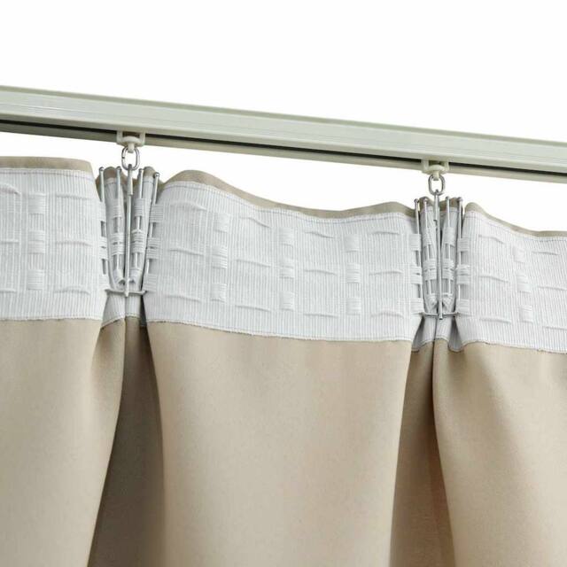 Berkfield Home Elegant Blackout Curtains with Hooks 2 pcs Beige 140x225 cm - image 1