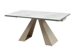 Vente-unique Extendable Dining Table for 6 To 10 People - Ceramic & Metal in Beige - thumbnail 9