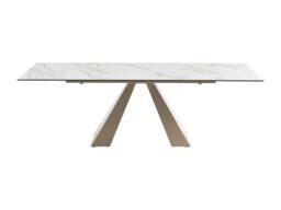 Vente-unique Extendable Dining Table for 6 To 10 People - Ceramic & Metal in Beige - thumbnail 8