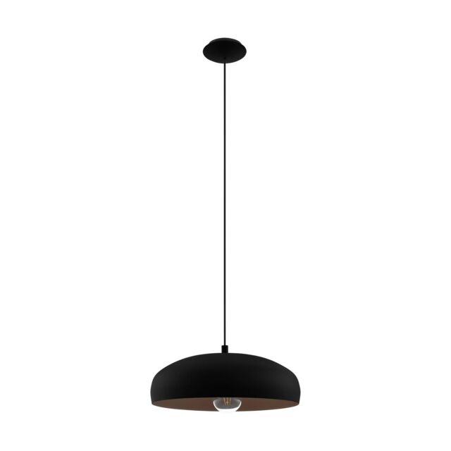 Loops Pendant Ceiling Light Modern Colour Black & Copper Coloured Steel Bulb E27 1x60W - image 1