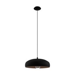 Loops Pendant Ceiling Light Modern Colour Black & Copper Coloured Steel Bulb E27 1x60W