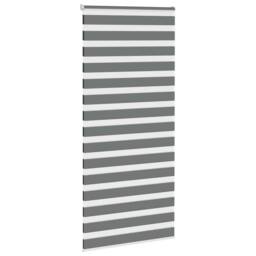 Berkfield Home Elegant Zebra Blind Dark Grey 110x200 cm Fabric Width 105.9 cm Po - thumbnail 1
