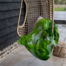 Benjamin Tate Design Green Leaves corn fields as background Designer Blanket in Natural - Size: 120 cm x 150 cm - thumbnail 3