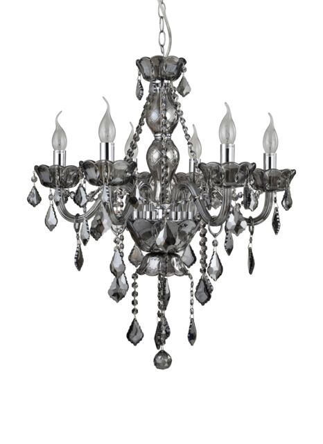 Orsina Murano 8 Bulb Glass Chandelier in Grey - image 1